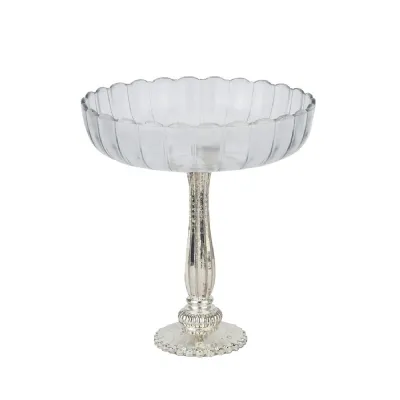 Large Fluted Glass Display Bowl