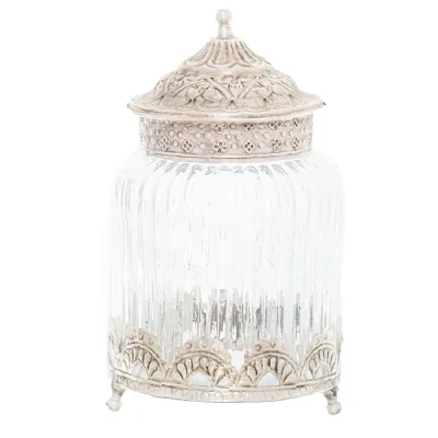 Decorative Silver Topped Trinket Jar