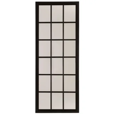 Black Wood Window Mirror
