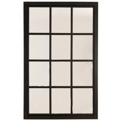 Black Wooden Window Mirror