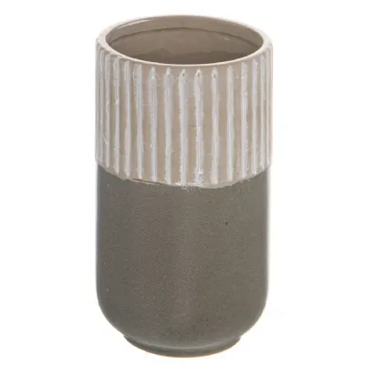 Mason Collection Grey Ceramic Straight Vase