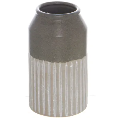 Tall Mason Collection Grey Ceramic Olpe Vase