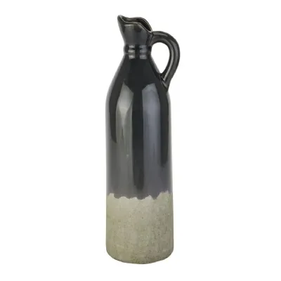 Decorative Tall Navy Stoneware Jug