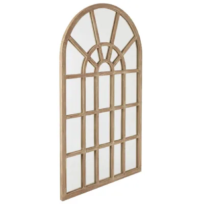 Bleached Arched Window Wall Mirror
