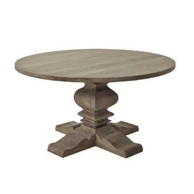 Round Pedestal Hard Wood Dining Table