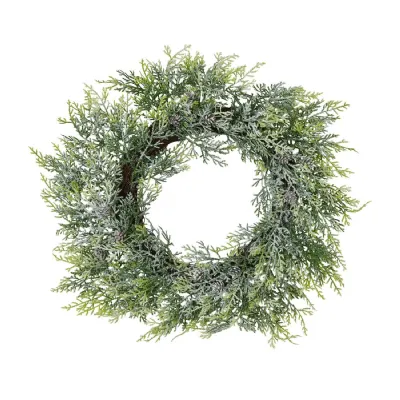 Frosted Pine Wreath With Pinecones