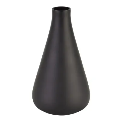 Black Tapered Tall Glass Vase