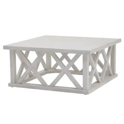 Whitewash Pine Square Coffee Table