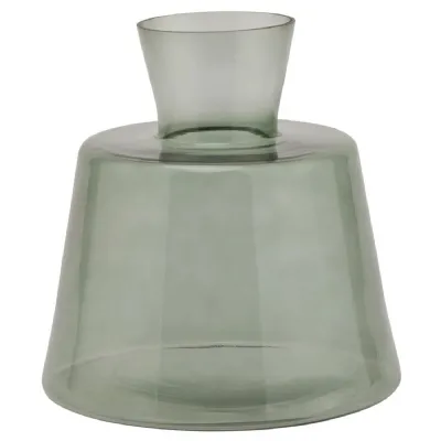 Smoked Sage Glass Ellipse Vase