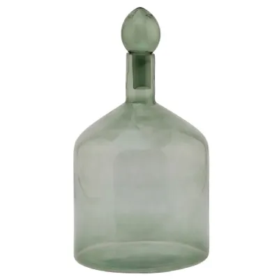 Smoked Sage Glass Bottle With Stopper