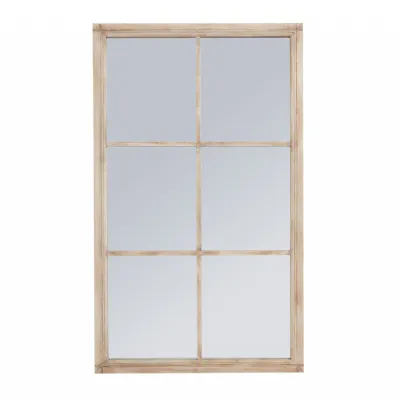Washed Wood Large Window Mirror