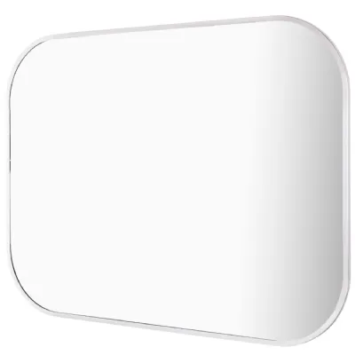 Silver Metal Wall Mirror with Rounded Edge