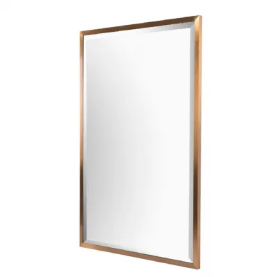 Brass Metal Dual Orientation Rectangular Wall Mirror