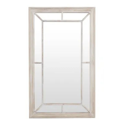 Washed Wood Framed Window Mirror