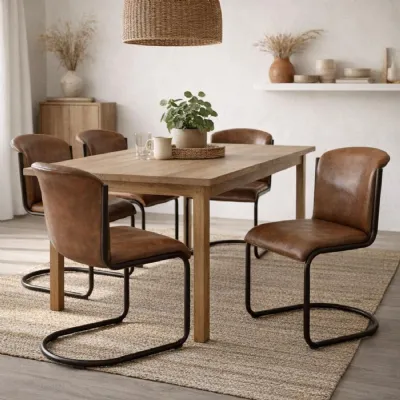 Billy Leather Curved Dining Chair