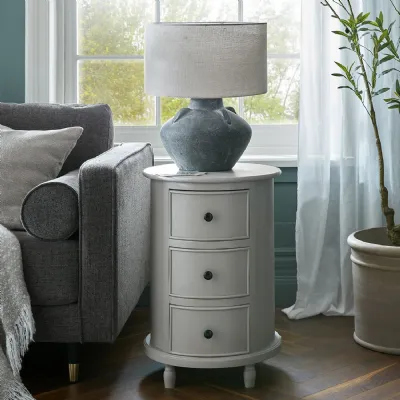 The Camden Collection 3 Drawer Round Side Table