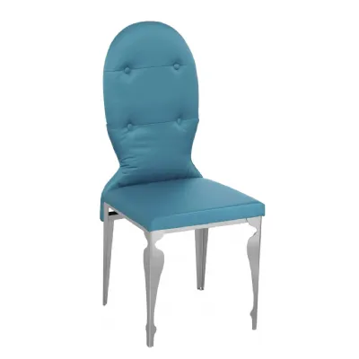 Contemporary Teal Silk Dining Chair