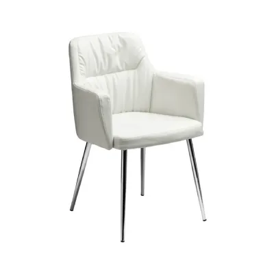 Leather Effect White Chair