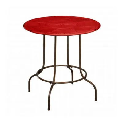 Red Artisan Metal Table