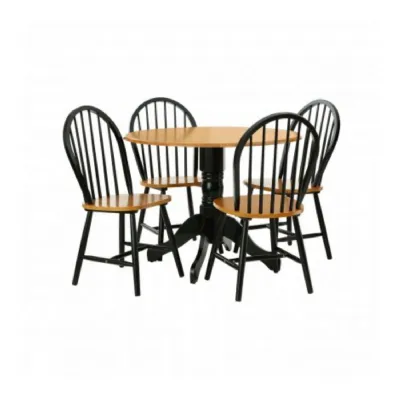 Vermont small black pedestal round table