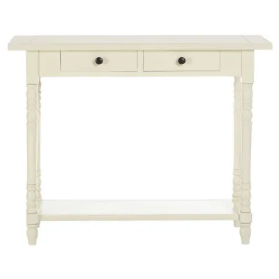 Small White Two Drawer Console