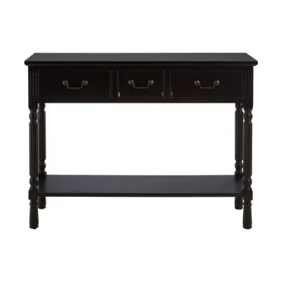 Modern Black 3 Drawer Console Table