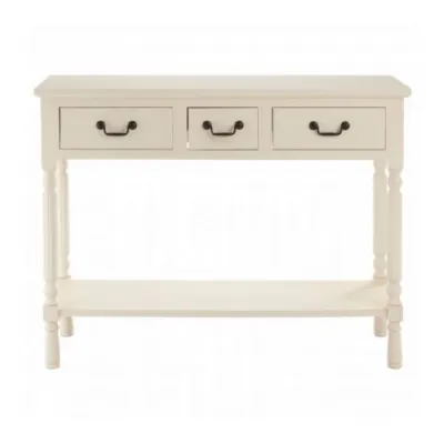 Modern Cream 3 Drawer Console Table