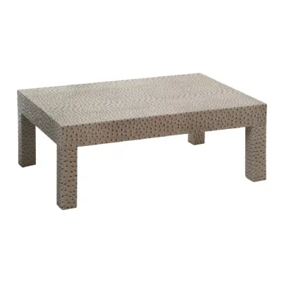 Contemporary Faux Ostrich Leather Coffee Table