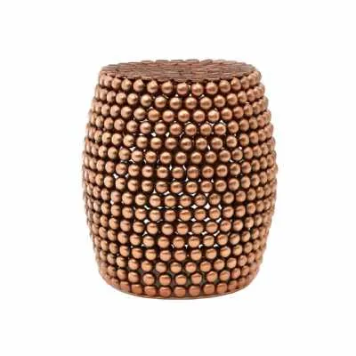 Templar Beaded Iron Copper Finish Round Stool