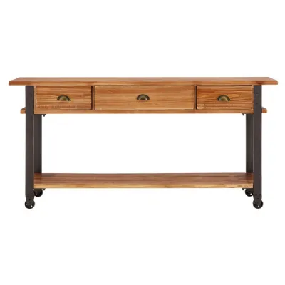 Fir Three Drawer Console