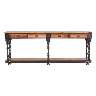 Industrial Elm Wood Console