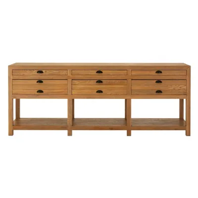 Multidrawer Natural Oak Sideboard