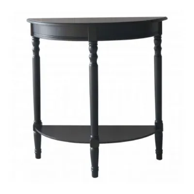 Modern Black Half Moon Console Table