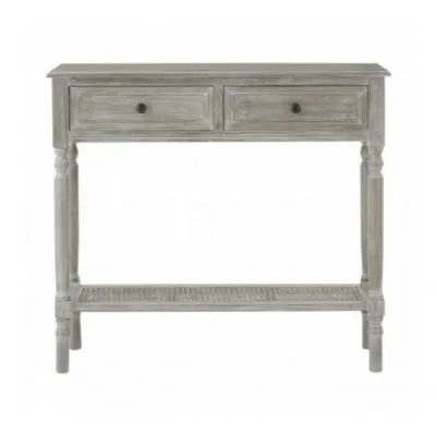 Colonial Grey 2 Drawer Console Table