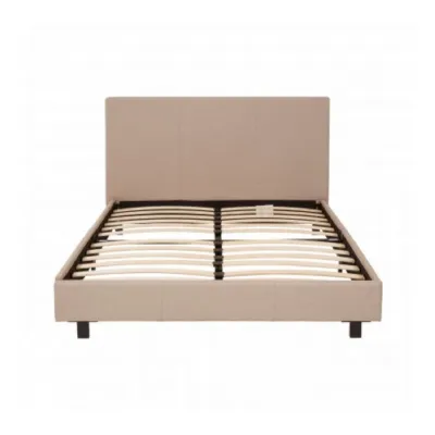 Minimal Headboard And Bedframe Birch Beige