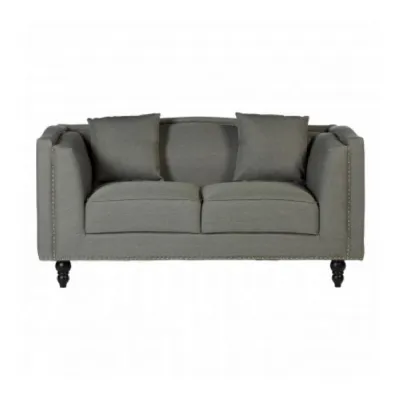 Modern Grey 2 Seat Fabric Sofa