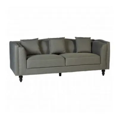 Modern Grey 3 Seat Fabric Sofa