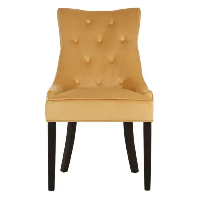 Gold Modern Velvet Tufted Dining Chair