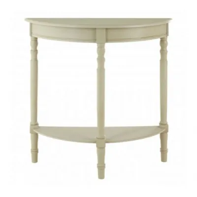 Modern Distressed Grey Half Moon Console Table