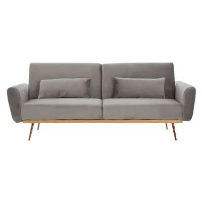 Hatton Grey Modern Velvet Sofa Bed