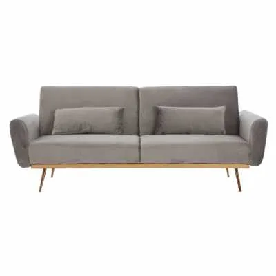 Hatton Grey Velvet Sofa Bed