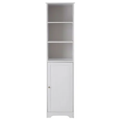 White Coastal Inspired Budget Storage Cabinet