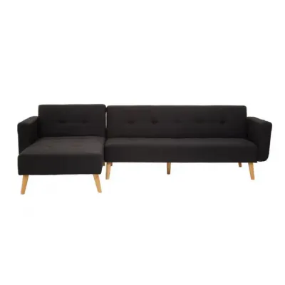 Hansa Hagen Black Large Corner Sofa Bed
