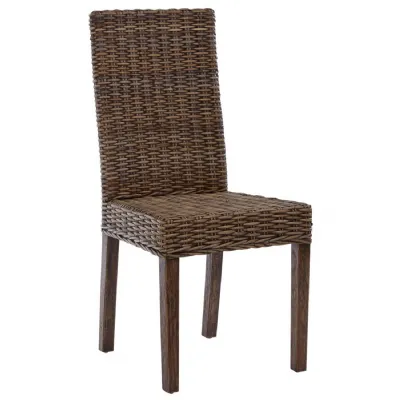 Modern Brown Woven Dining Chair