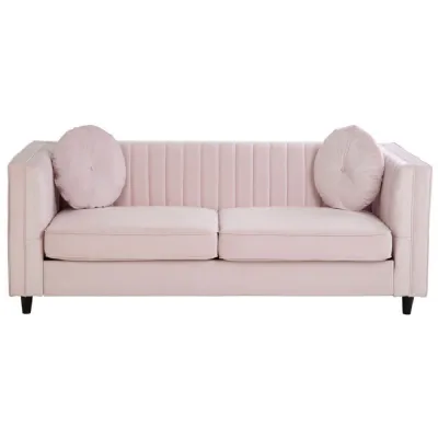 Pink High Arm 3 Seat Velvet Sofa