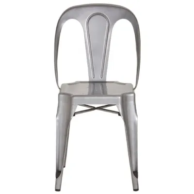 Modern Industrial Grey Metal Chair