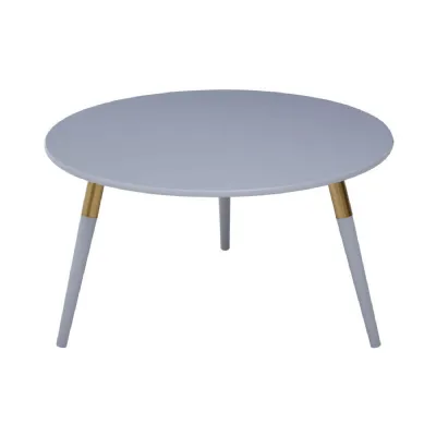 Grey And Gold Circular Tripod Coffee Table