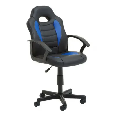 Blue and Black Swivel Gaming Chair