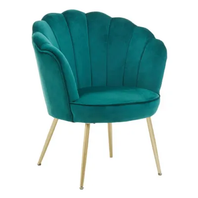 Vintage Emerald Green Velvet Accent Chair