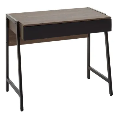 Single Drawer Dark Oak Veneer With Powder Coated Frame
